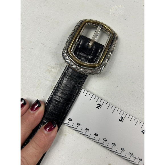 Brighton Marcus Two-Tone Black & Brown Reversible Belt‎ Size S 28 40210 33.5" - Picture 9 of 10